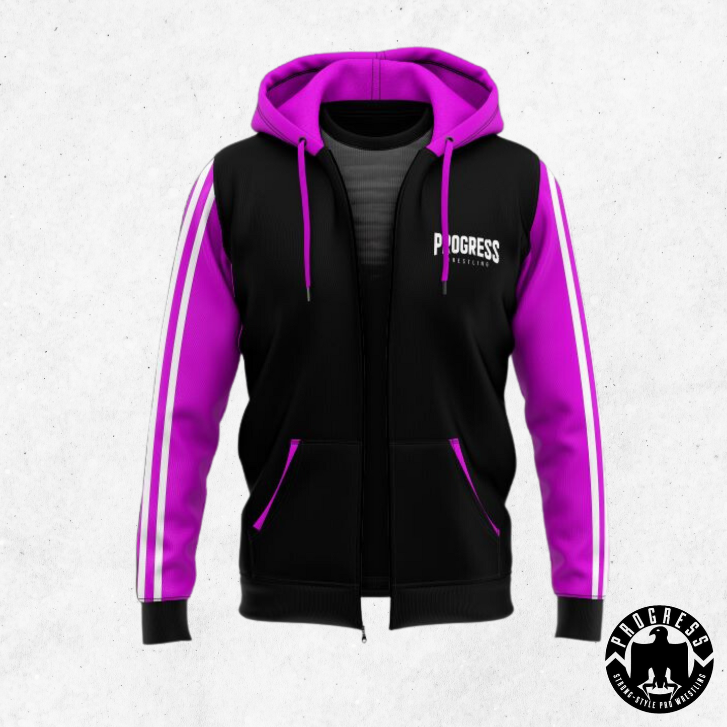 PROGRESS WRESTLING JACKET FAN JACKET BLACK/PINK
