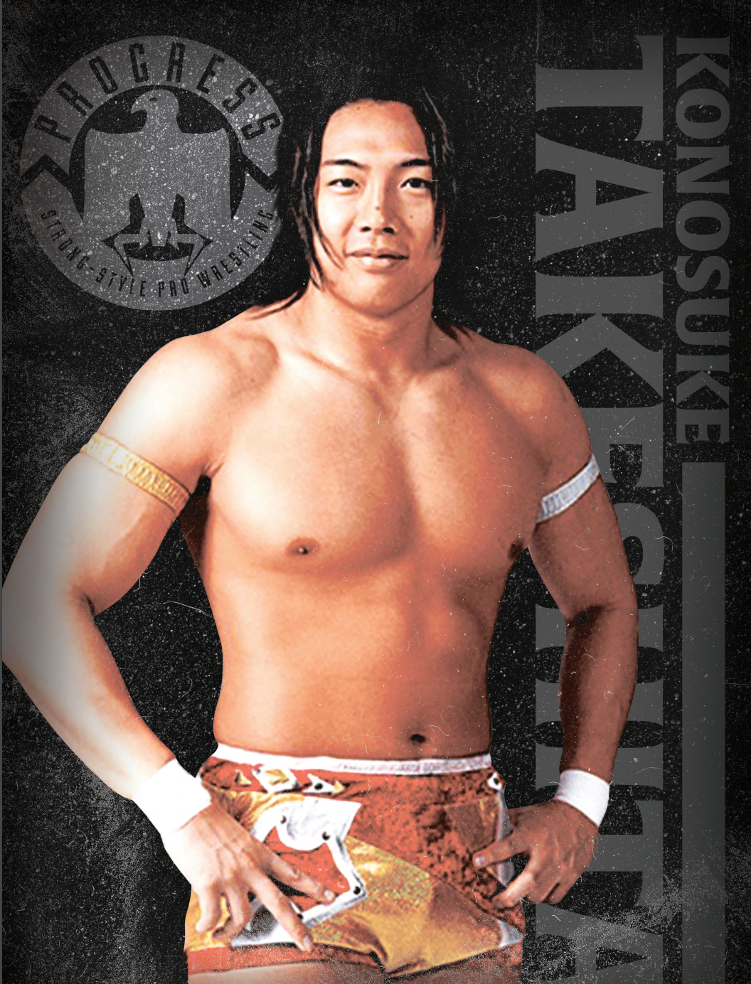 PROGRESS WRESTLING SIGNED PRINT KONOSUKE TAKESHITA