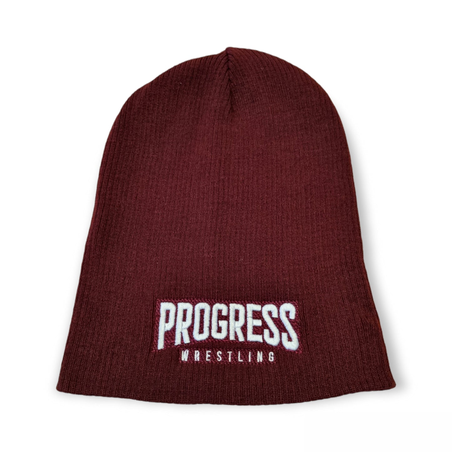 PROGRESS WRESTLING HATS PROGRESS WRESTLING LOGO BEANIE BURGUNDY SIMON MILLER