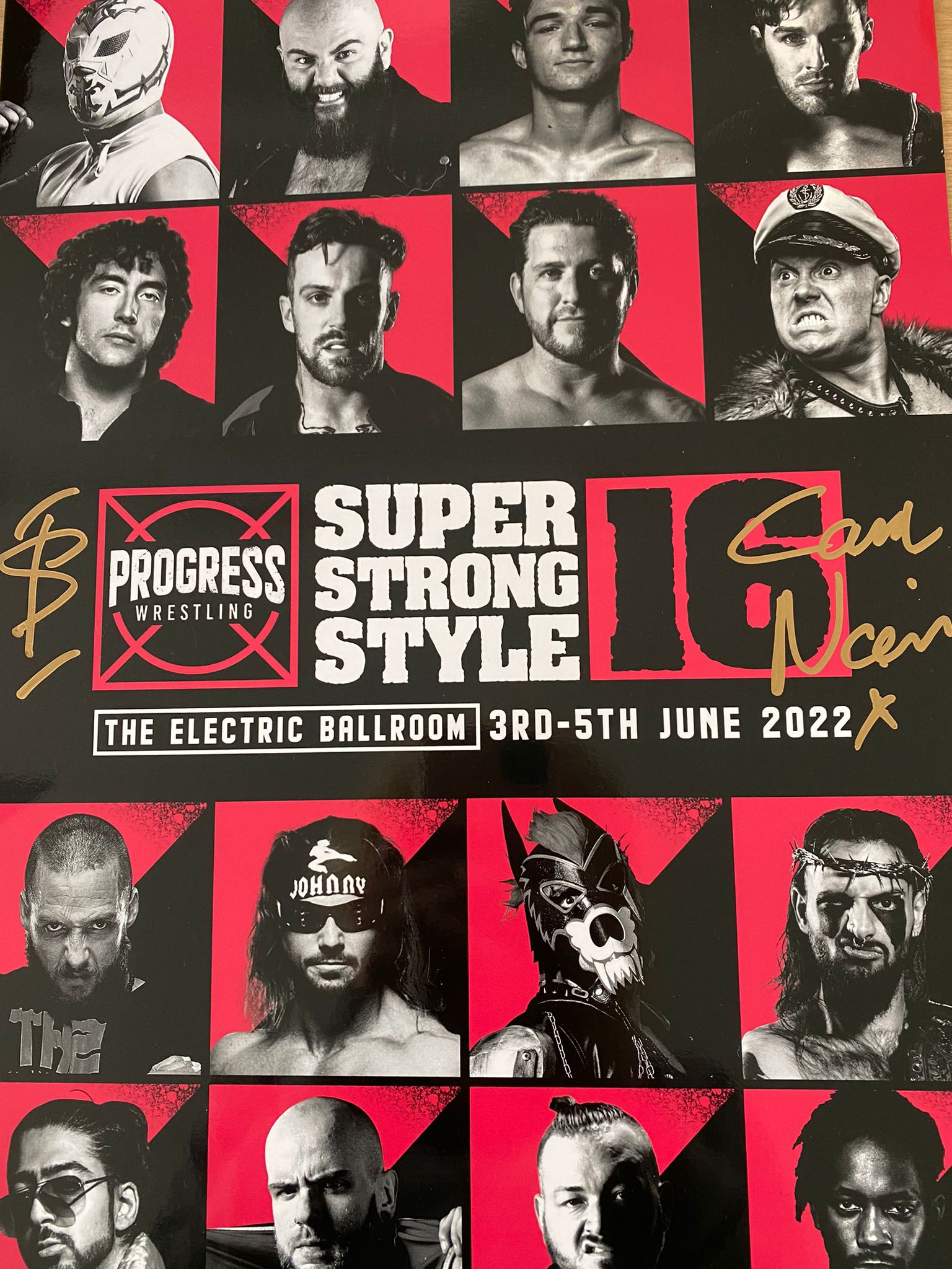 Super Strong Style 16 2022 Progress Wrestling Signed Poster